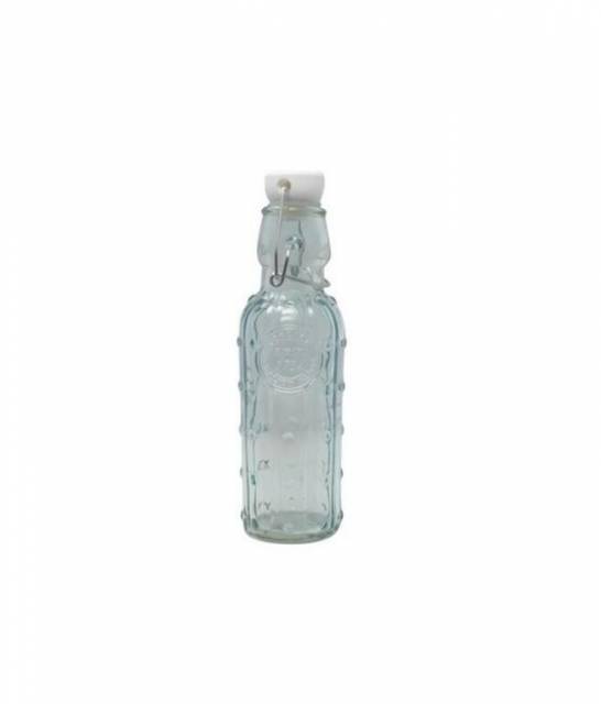 Kinekus Fľaša sklenená 250ml, s patentným uzáverom, okrúhla