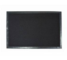 Rohož 40x60 cm guma+textil čierna pruhovaná s gumeným okrajom
