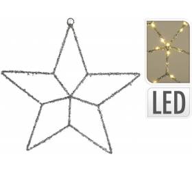 Svetlo vianočné 30 LED teplé biele hviezda 45x45 cm baterky