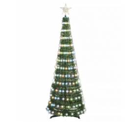 Vianočný strom s LED reťazou a hviezdou 1,5M, 244 LED, rozkladací