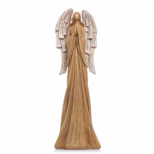 Postavička anjel 8,5x6,5x26 cm polyrezín hnedý