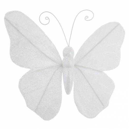 Motyle 12cm biele 2ks