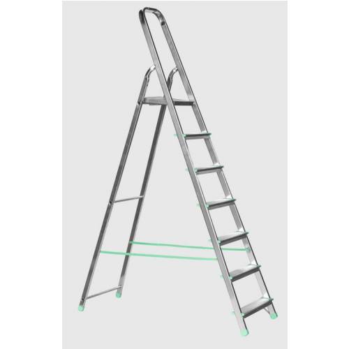 Rebrík ALW 7-stupňový, jednostranný s plošinkou, schodíky