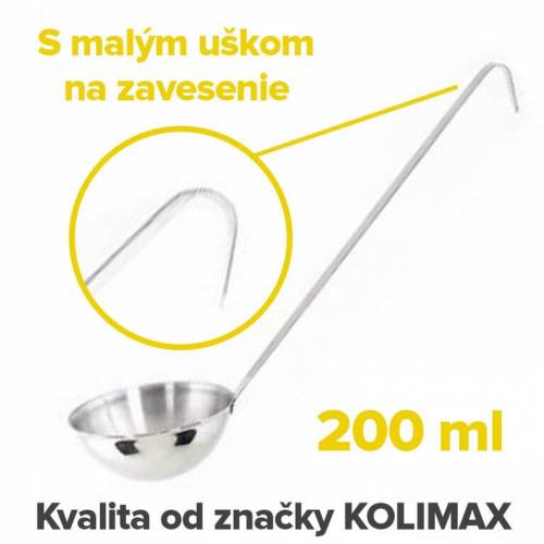 Nerezová kuchynská naberačka 10 cm/200 ml, dĺžka 35 cm, Kolimax