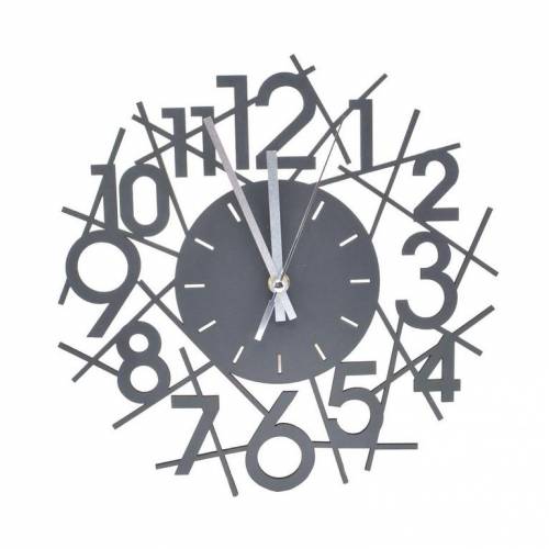 Nástenné hodiny dizajn ČÍSLA, priemer 30cm, antracit