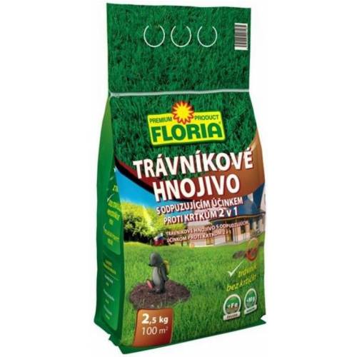 Hnojivo s odpudzujúcim účinkom proti krtkom, trávnikové, 2,5kg, FLORIA