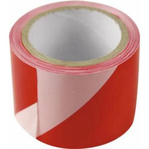 Páska výstražná 75mmx100m PE červeno-biela
