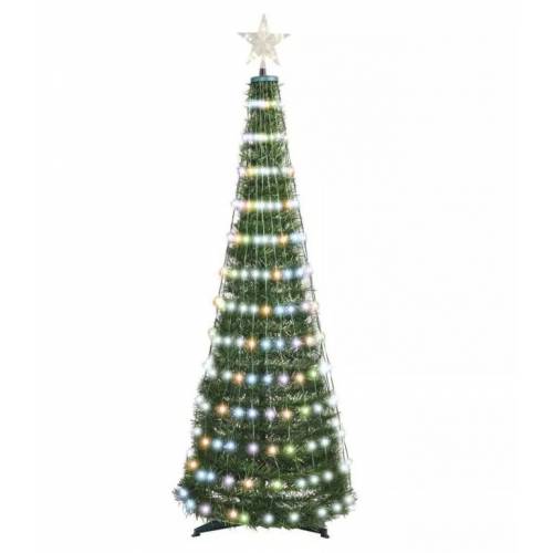 Vianočný strom s LED reťazou a hviezdou 1,5M, 244 LED, rozkladací