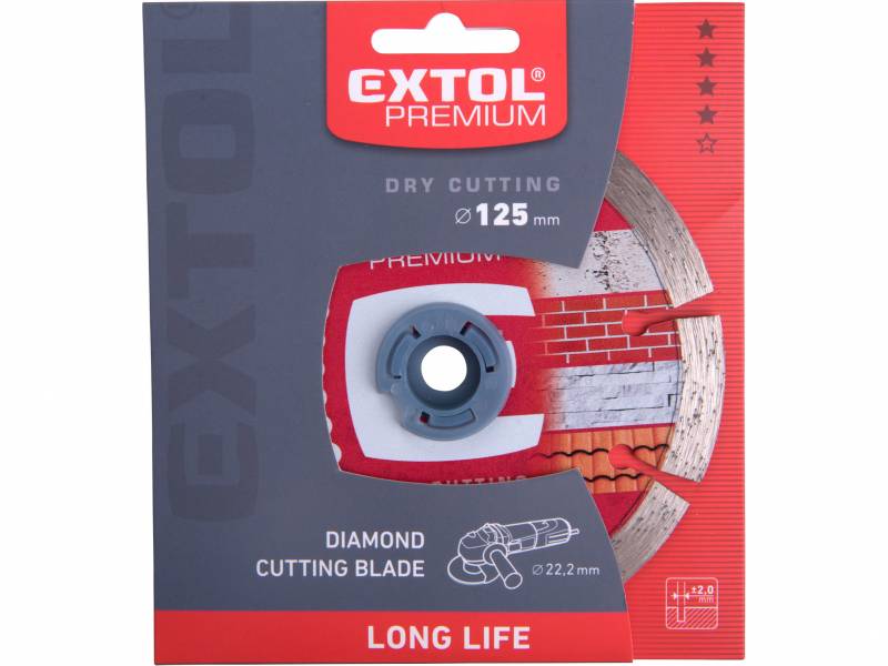 EXTOL PREMIUM Kotúč rezný diamantový segmentový Long Life, 125mm