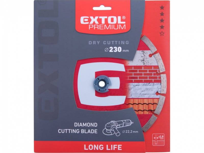 EXTOL PREMIUM Kotúč rezný diamantový segmentový Long Life, 230mm