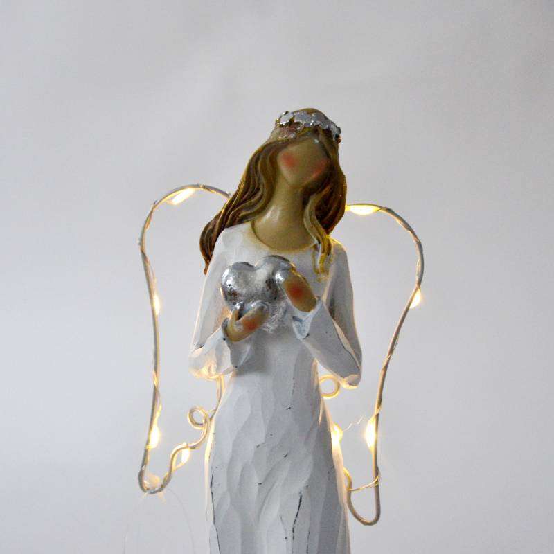 Postavička anjel s LED krídlami 13,5x10x30 cm