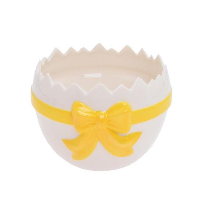 Kinekus Obal na kvetináč škrupina 16,7x16,2x12 cm porcelán biely