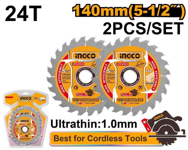 INGCO Kotúč pílový na drevo 140mm, sada 2ks, INGCO INDUSTRIAL