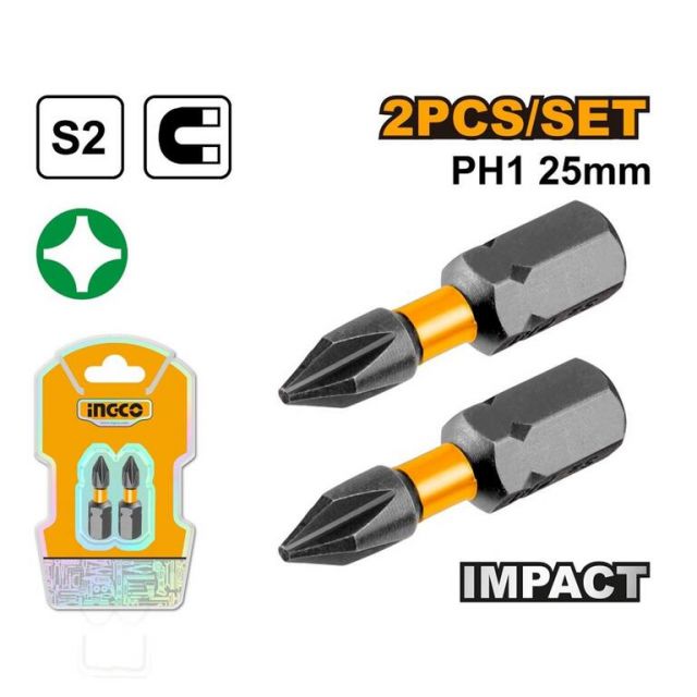 INGCO Bit s magnetickým hrotom PH1, 25mm, sada 2ks, INGCO Industrial