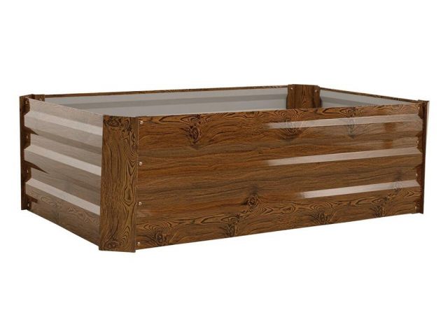 GARDENKUS Záhon vyvýšený oceľový hranatý 120x60x45cm drevodekor GARDENKUS