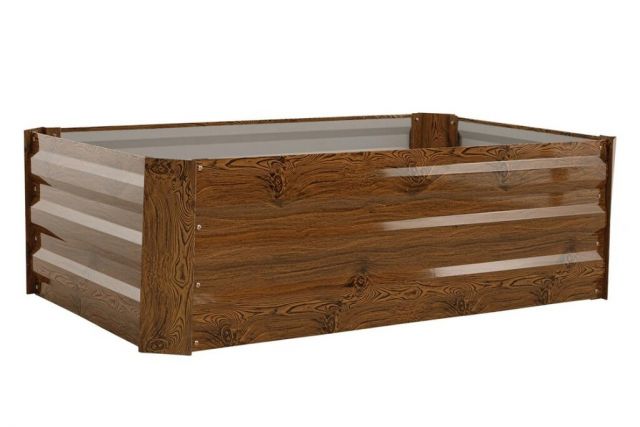 GARDENKUS Záhon vyvýšený oceľový hranatý 180x90x45cm drevodekor GARDENKUS