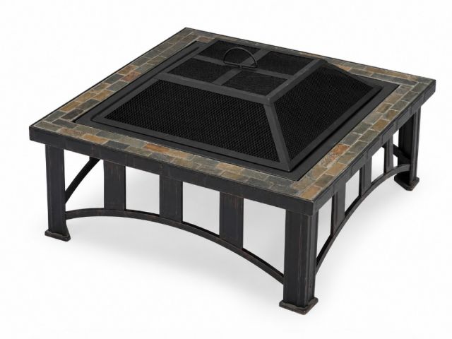 GARDENKUS Ohnisko oceľové štvorec s obkladom 76x76cm pevné GARDENKUS