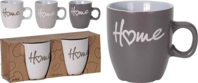 Kinekus Hrnček kameninový 150 ml HOME sada 2 ks, mix farieb