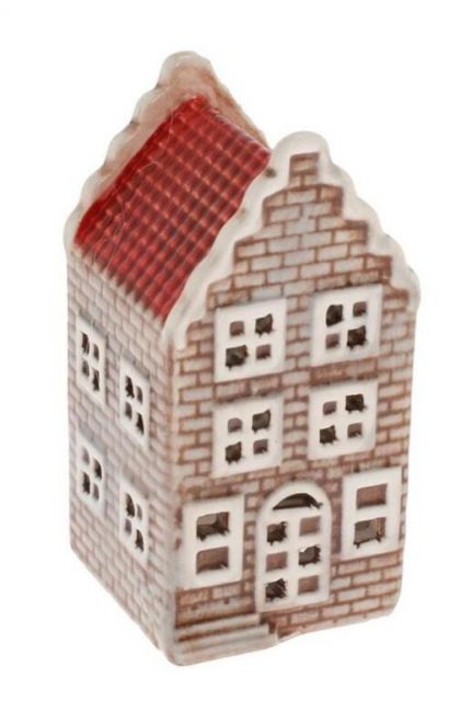 Kinekus Dekorácia domček LED 8,5 cm, porcelánový