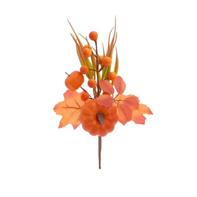 Kinekus Ozdoba zapichovacia, tekvica, lístie, 25cm, oranžová