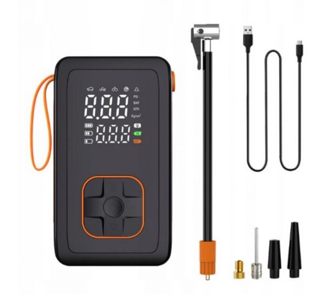 Kinekus Kompresor AKU + powerbanka 3600mAh, pumpa