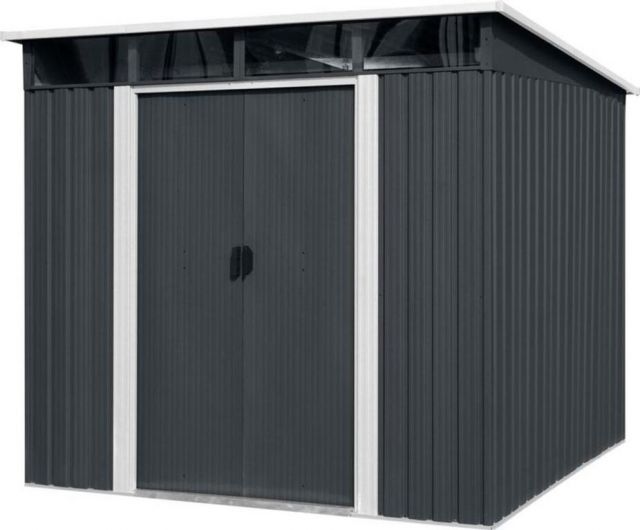 Kinekus Domček, záhradný, plechový, antracit, 238x199x202 cm