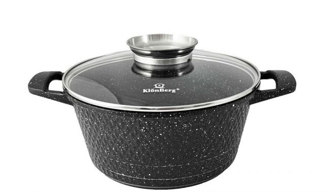 KLÖNBERG Hrniec hliníkový + pokrievka 5,5L, 26x13cm, DIAMANT 3D, čierny