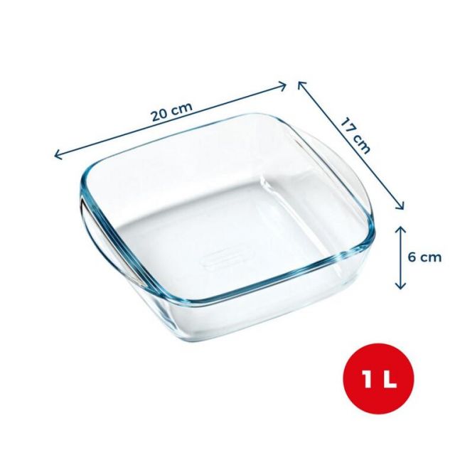 PYREX Misa sklenená štvorcová 1L do teplovzdušnej fritézy 20x17x6cm PYREX