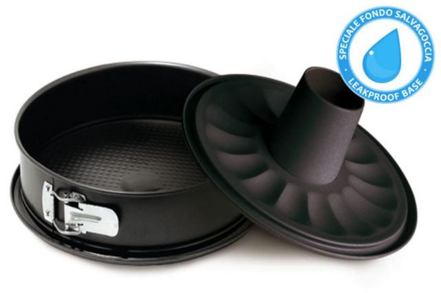 Kinekus Forma tortová okrúhla o 24cm otváracia, 2 dná široké, nepriľnavý povrch, čierna GARDENIA