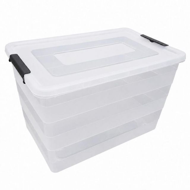 Kinekus Box transparentný 65l s kolieskami