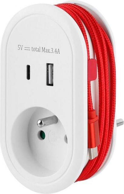 Kinekus Zásuvka USB A+C, s USB káblom C