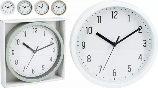 Kinekus Hodiny nástenné 20 cm, plastové, mix farieb