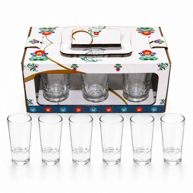 Kinekus Pohár - štamprlík číry, 25ml, sada 6ks, v darčekovej krabičke