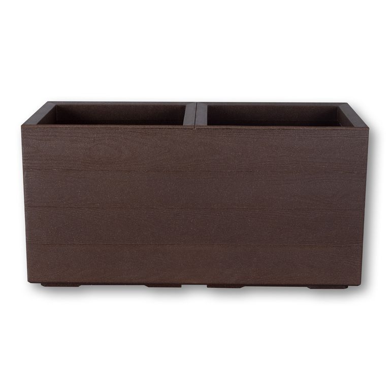 Kvetináč truhlík plastový 390x780 mm, KARO ECO COFFEE DESKA espresso výška 394 mm na kolieskach
