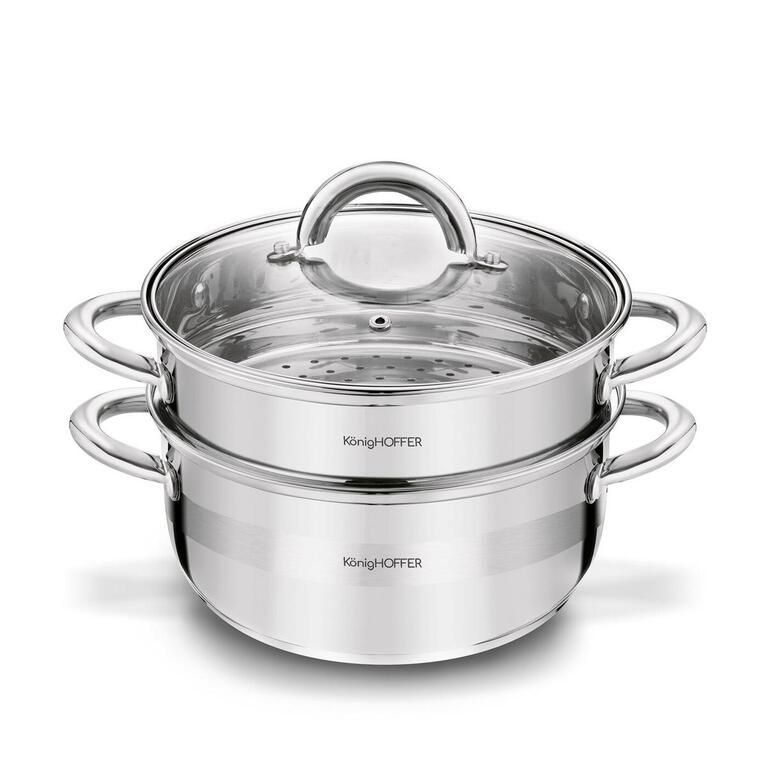 Hrniec naparovací 2,9L, nerez + sklenená pokrievka