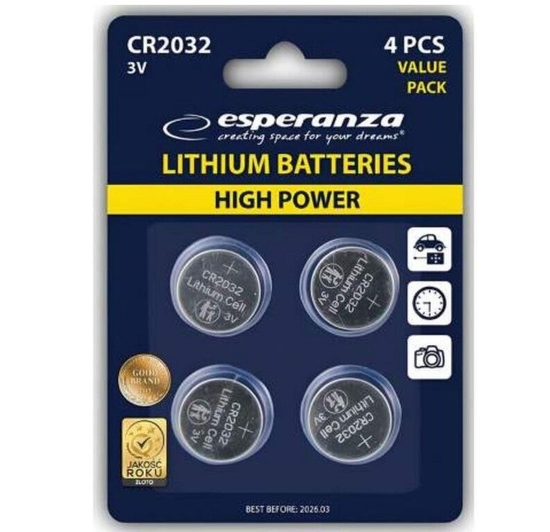 Batéria líthiová CR 2032, 3V, blister 4ks ESPERANZA