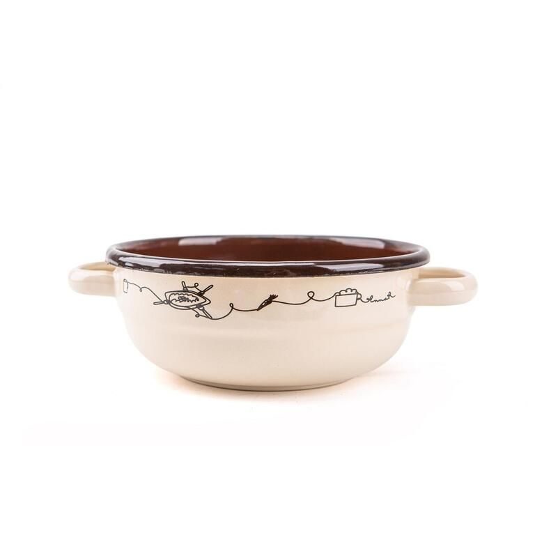 Misa sedliacka, smaltovaná, 18cm/1l, dekor Linea