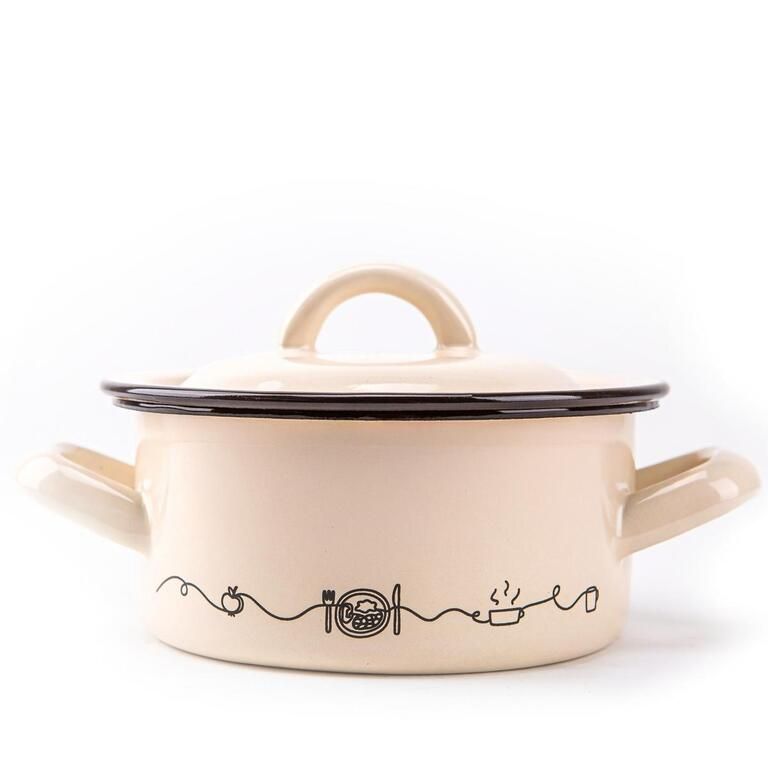 Kastról smaltovaný s pokrievkou, 26cm/6,0L, dekor Linea