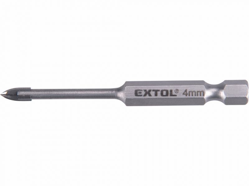 Vrták do skla 4x74mm, šesťhranná 1/4 stopka
