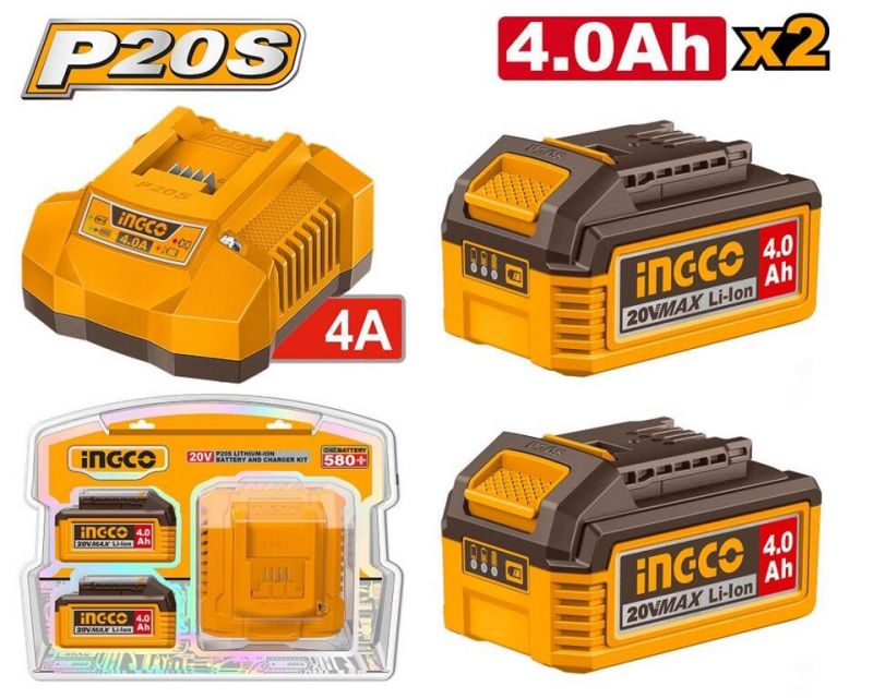 Sada 2x 4.0Ah batérií a nabíjačky 4A 20V INGCO Industrial