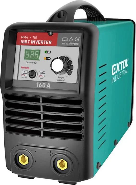 EXTOL INDUSTRIAL Invertor zvárací 10-160 A, príkon 5,2 kW, 74 V, MMA a TIG - výpredaj