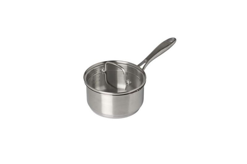 Kastról nerezový 1,25L, 16cm s rúčkou + sklenená pokrievka INFINITY PYREX