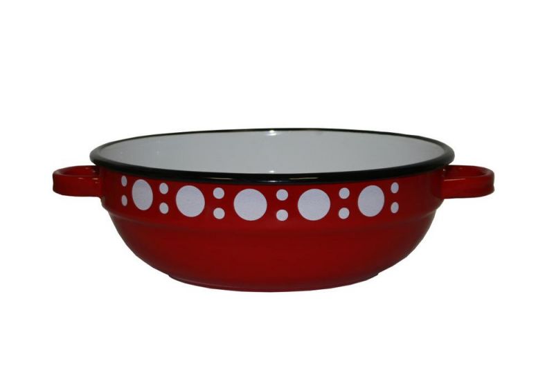 Misa sedliacka smaltovaná 14 cm/0,5l, dekor bodky