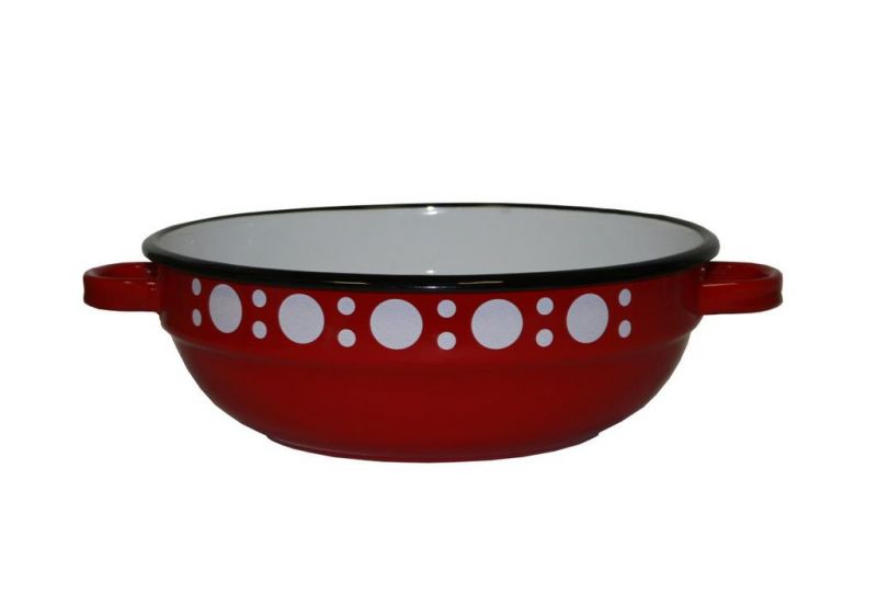 Misa sedliacka smaltovaná 26 cm / 3,3l dekor Bodky