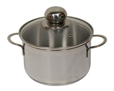 Hrniec nerezový, pokrievka sklenená CITY 12cm/0,8L