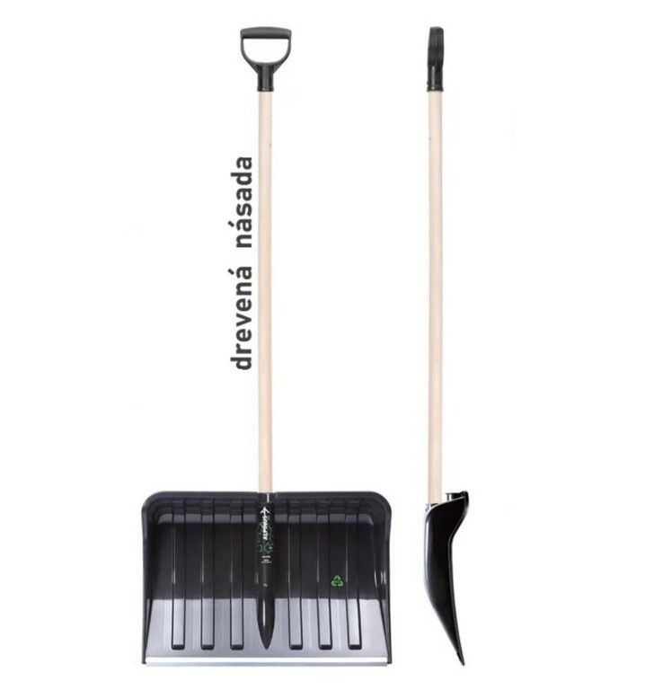 Odhŕňač na sneh, plastový, s drevenou násadou, šírka 55cm, ALPINUS ECO