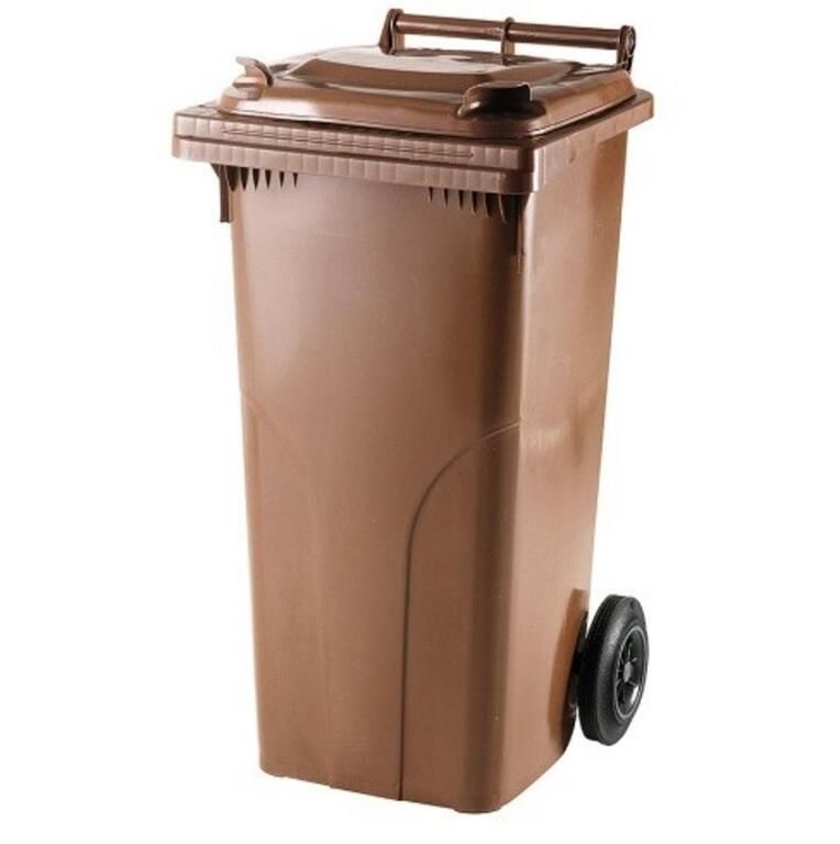 Popolnica 120L, plastová, hnedá