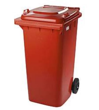 Popolnica 120L, plastová, červená