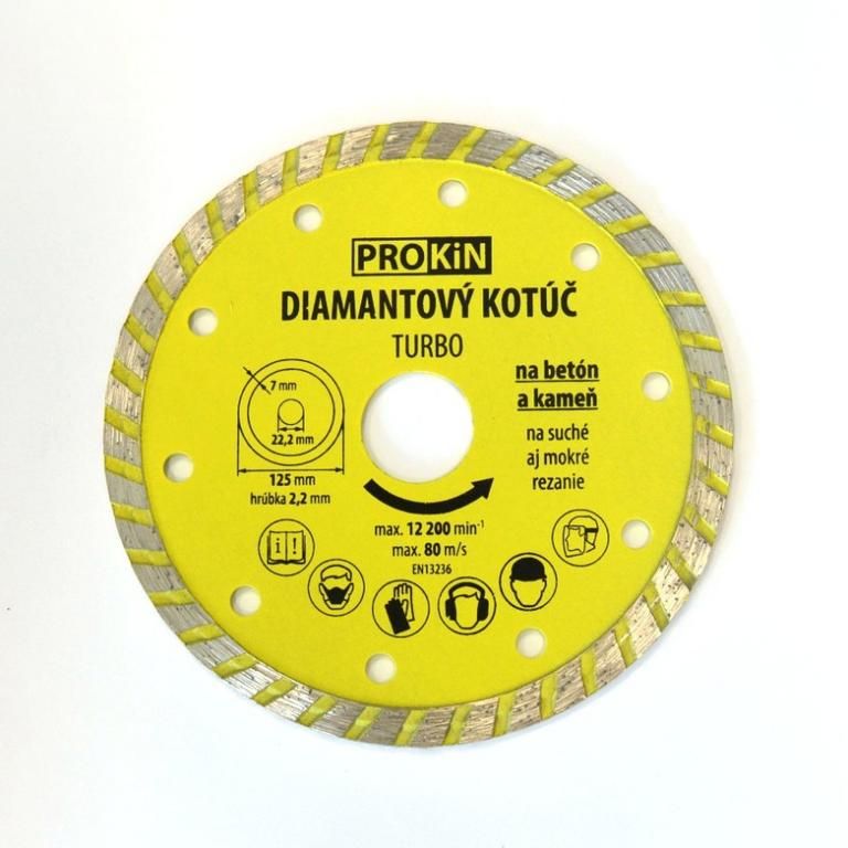Diamantový kotúč PROKIN, 125x22,23mm, TURBO