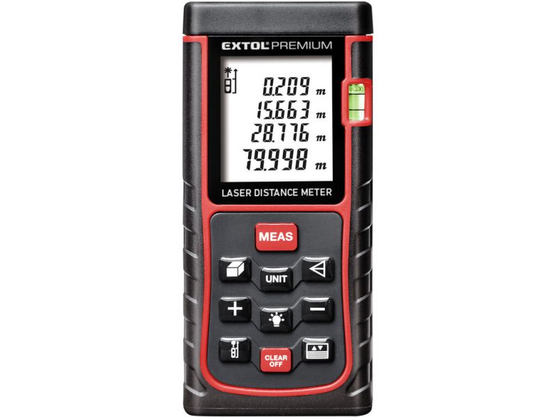 EXTOL PREMIUM Merač vzdialenosti laserový, 0,05-80m, 0,05-80m